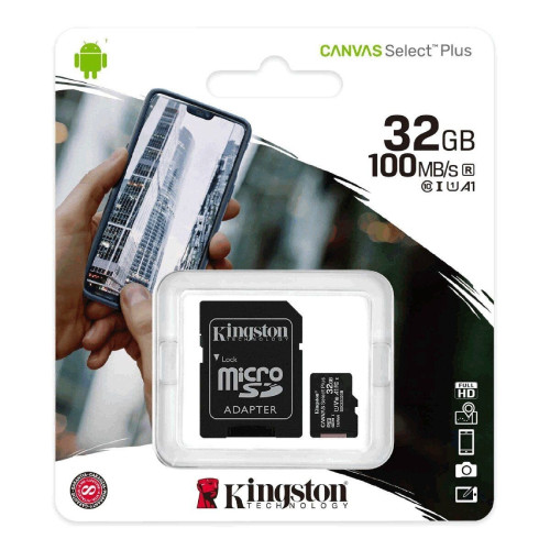 Micro SDHC 32GB Kingston Canvas Select Plus + Adap...