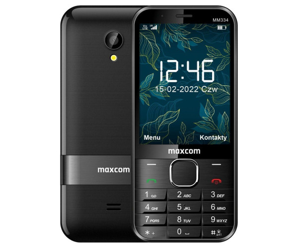 Maxcom MM334 3.2" με Bluetooth, 4G VoLTE, USB-C, Ραδιόφωνο, Κάμερα, Φακό και Μεγάλα Γράμματα Μαύρο