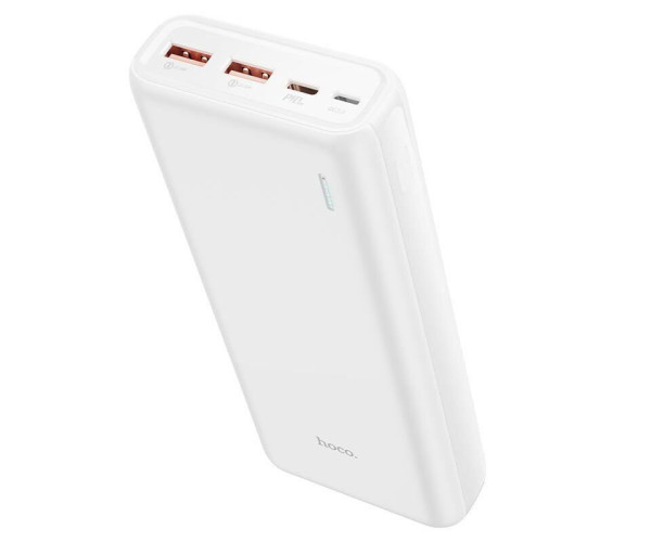 Power Bank Hoco J80A Premium 20000mAh με 2x USB-A / USB-C και Φωτιζόμενη Ένδειξη Μπαταρίας Λευκό