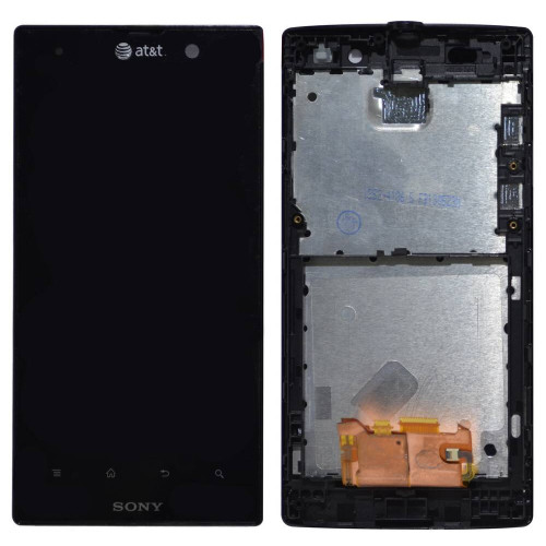 Γνήσια Οθόνη & Μηχανισμός Αφής Sony Xperia Ion Μαύρο AT&T Logo με Πλαίσιο