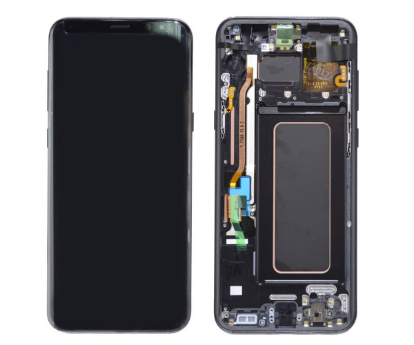 Γνήσια Οθόνη & Μηχανισμός Αφής Samsung SM-G955F Galaxy S8+ Μαύρο GH97-20470A; GH97-20564A