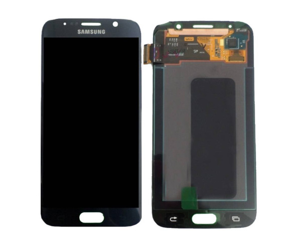 Γνήσια Οθόνη & Μηχανισμός Αφής Samsung SM-G920F Galaxy S6 με Κόλλα Μαύρο GH97-17260A