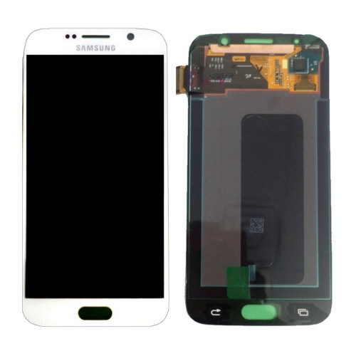 Γνήσια Οθόνη & Μηχανισμός Αφής Samsung SM-G920F Galaxy S6 με Κόλλα Λευκό GH97-17260B