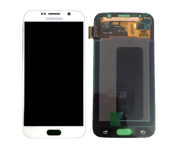 Γνήσια Οθόνη & Μηχανισμός Αφής Samsung SM-G920F Galaxy S6 με Κόλλα Λευκό GH97-17260B