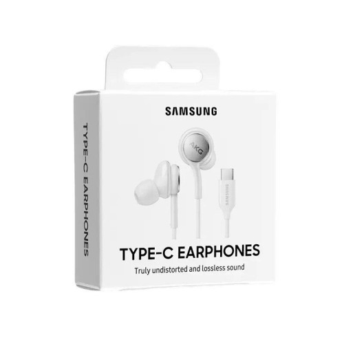 Hands Free Stereo Samsung Earphones EO-IC100BW USB-C Λευκό με Μικρόφωνο και Πλήκτρο Λειτουργίας 1,2μ