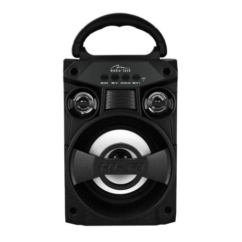Compact Bluetooth speaker BOOMBOX LT 300W , FM radio, MP3 player, possibility to connect microphone, powered with removable lithium battery, sockets AUX, USB, microSD sokets, music power 300W PMPO.