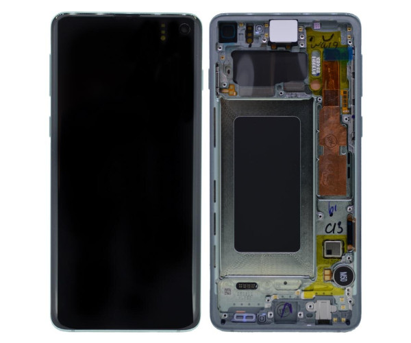 Γνήσια Οθόνη & Μηχανισμός Αφής Samsung SM-G973F Galaxy S10 Λευκό GH82-18850B, GH97-18850B