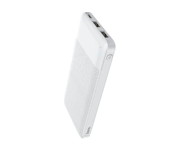 Power Bank Hoco J72 Easy 10000mAh με 2x USB-A και Φωτιζόμενη Ένδειξη Μπαταρίας Λευκό