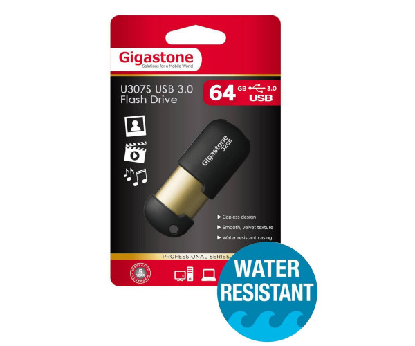 USB 3.0 Gigastone Flash Drive U307S 64GB Μαύρο Professional Series Metal Frame