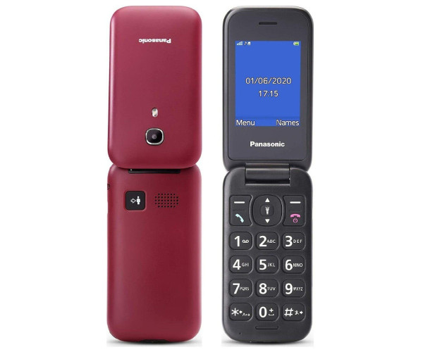 Panasonic KX-TU400EXRM Κόκκινο 2.4" με MicroSD μέχρι 32GB, Bluetooth, Κάμερα, Μεγάλα Γράμματα και Πλήκτρο SOS