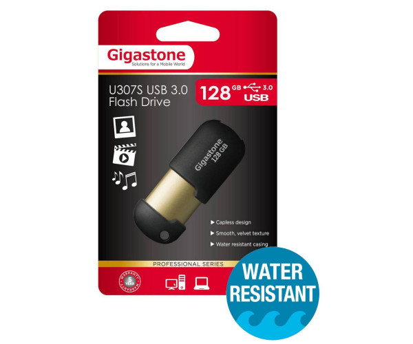 USB 3.0 Gigastone Flash Drive U307S 128GB Μαύρο Professional Series Metal Frame