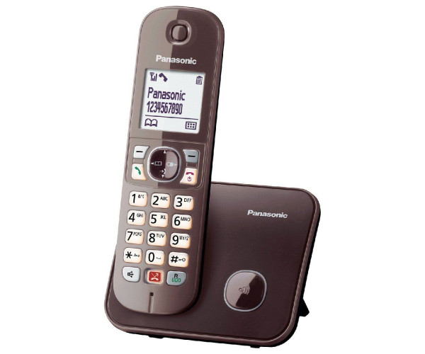 Ασύρματο Ψηφιακό Τηλέφωνο Panasonic KX-TG6851GRA  με Μεγάλη Οθόνη και Ανοιχτή Ακρόαση Καφέ