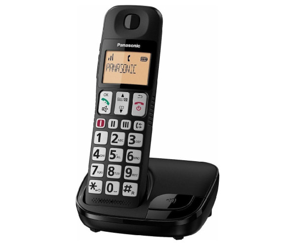 Ασύρματο Ψηφιακό Τηλέφωνο Panasonic KX-TGE310GRB Μαύρο με Ανοικτή Συνομιλία και Λειτουργία Eco