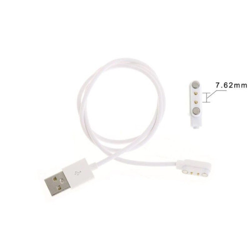 Charger Ancus Wear 2 pin - 7.62mm for Smartwatch and Smartband White