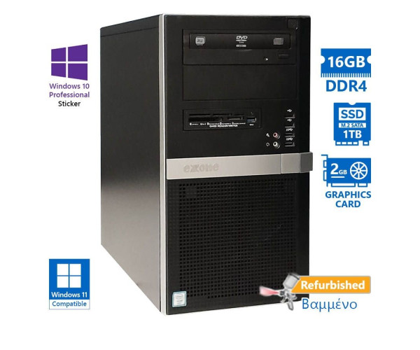 OEM Tower Xeon E-2124(4-Cores)/16GB DDR4/1TB M.2 SSD/Nvidia 2GB/DVD/10P Grade A+ Workstation Referbi