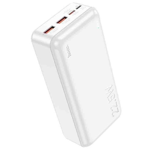 Power Bank Hoco J101B Astute 30000mAh USB 1/USB 2 22.5W USB-C 20W 5V/3A LED Battery Display White