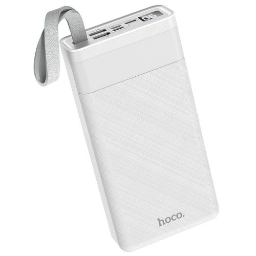 Power Bank Hoco J73 Powerful 30000mAh with 2 USB-A Outputs, Display and Light Function White