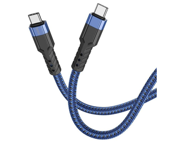 Καλώδιο Σύνδεσης Hoco U110 USB-C σε USB-C Braided 60W 20V/3A Μπλε 1.2m Υψηλής Αντοχής