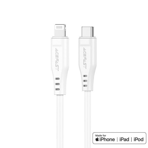 Καλώδιο σύνδεσης Acefast C3-01 USB-C σε Lightning TPE Braided 3A Apple Certified MFI 1.2m Λευκό