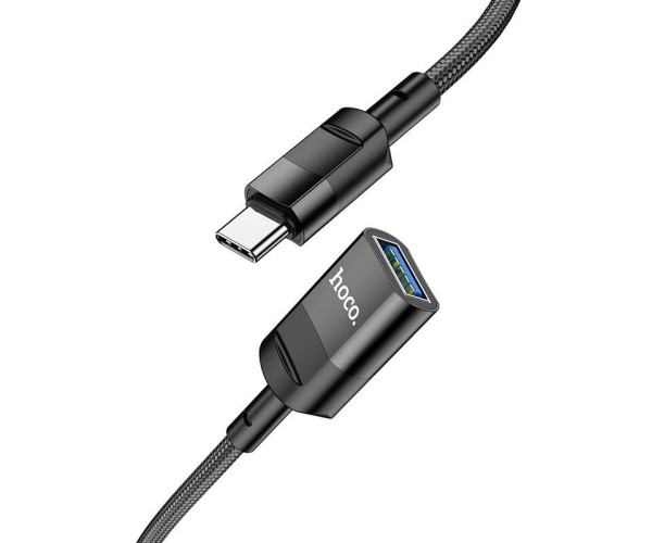 Καλώδιο Προέκτασης Hoco U107 USB-C Αρσενικό σε USB 3.0 Θηλυκό 5V/2A 5Gbps OTG 1.2m Μαύρο