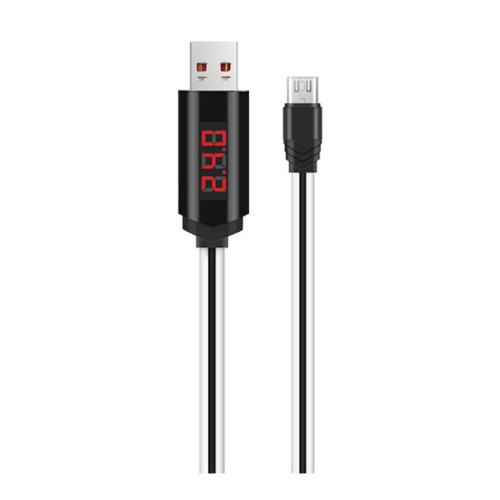 Καλώδιο σύνδεσης Hoco U29 LED Display USB σε Micro-USB 2.0A Fast Charging Λευκό 1m