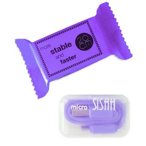 Καλώδιο σύνδεσης Jasper Candy USB σε Micro USB 20cm Μωβ