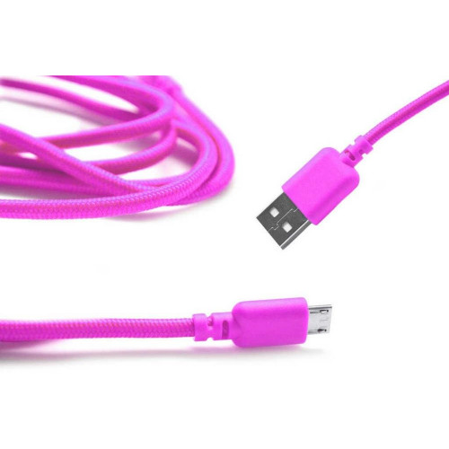Καλώδιο σύνδεσης Κορδόνι Ancus USB σε Micro USB με Ενισχυμένες Επαφές Ρόζ