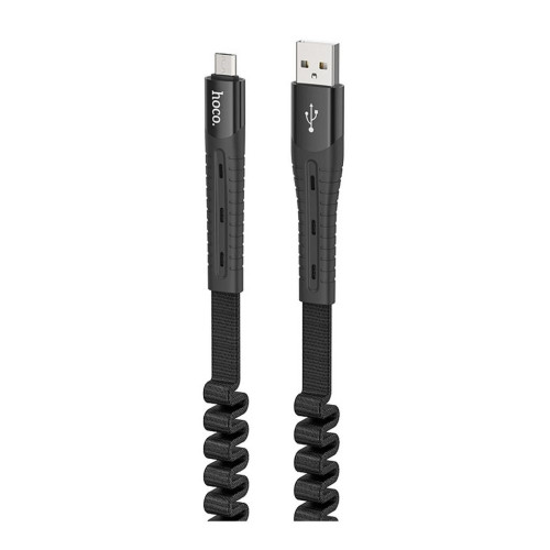 Καλώδιο σύνδεσης Hoco U78 Cotton Treasure USB σε Micro-USB Fast Charging 2.4A 1.2m  Μαύρο