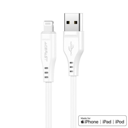 Καλώδιο σύνδεσης Acefast C3-02 USB-A σε Lightning Braided 2,4A Apple Certified MFI 1.2m Λευκό