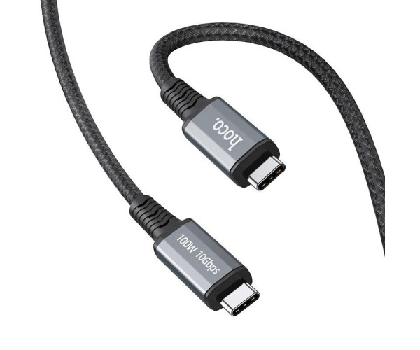 Καλώδιο σύνδεσης Hoco US01 USB3.1 GEN2 10Gbps 100W Super-Speed USB-C σε USB-C 4K 60Hz 5.0A 1.2m Μαύρο