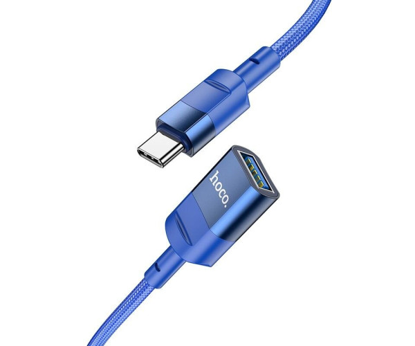 Καλώδιο Προέκτασης Hoco U107 USB-C Αρσενικό σε USB 3.0 Θηλυκό 5V/2A 5Gbps OTG 1.2m Μπλε