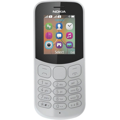 Nokia 130 1.8" Dual Sim Γκρί EU Χωρίς Ελληνικό Μενού με UK αντάπτορα