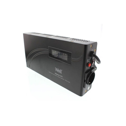 AVR-500VA Well ΨΗΦΙΑΚΟ SlimPower LCD Display Black AVR-REL-SLIMPOWER500-WL