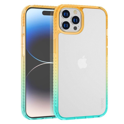 Θήκη Hoco Crystal Color Skin Feel για Apple iPhone 14 Pro Max Πορτοκαλί Πράσινη