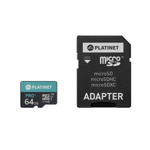 PLATINET microSDXC  SECURE DIGITAL + ADAPTER SD 64...