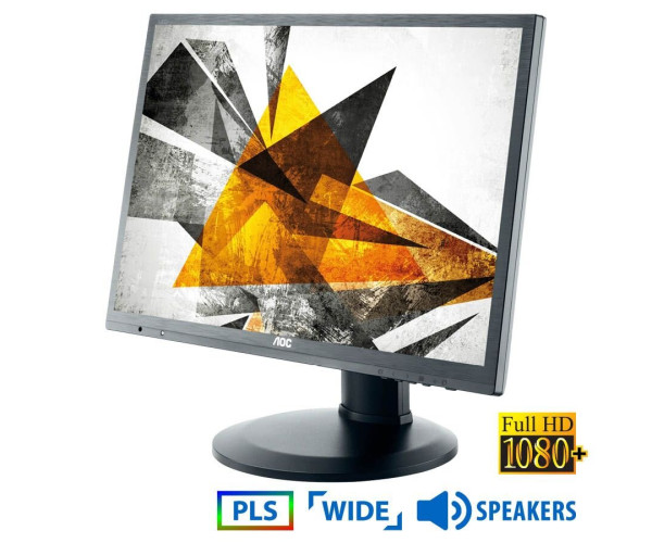 Used (A-) Monitor P2460Pxq PLS LED/AOC/24"FHD/1920x1200/Wide/Black/w/Speakers/Grade A-/D-SUB & DVI-D