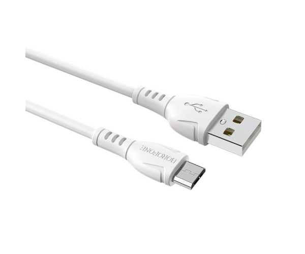 Καλώδιο σύνδεσης Borofone BX51 Triumph USB σε Micro-USB 2.4A 1μ Λευκό