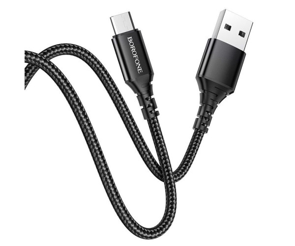 Καλώδιο σύνδεσης Borofone BX54 Ultra Bright USB σε Micro USB 2.4A Μαύρο 1m Braided
