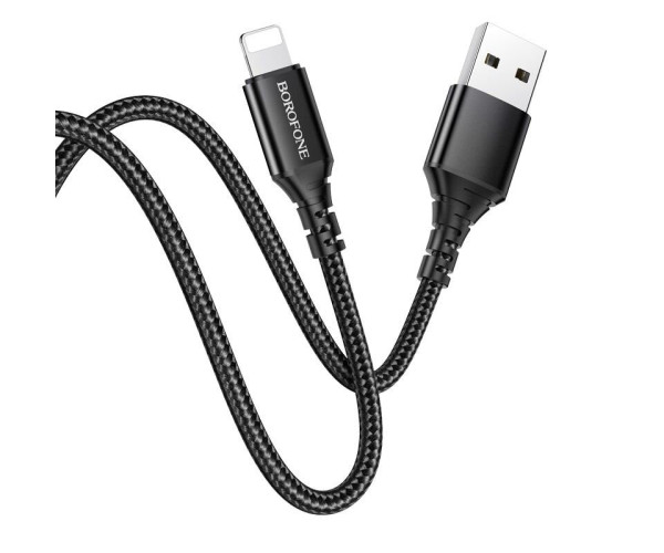 Καλώδιο σύνδεσης Borofone BX54 Ultra bright USB σε Lighting 2.4A Μαύρο 1m Braided