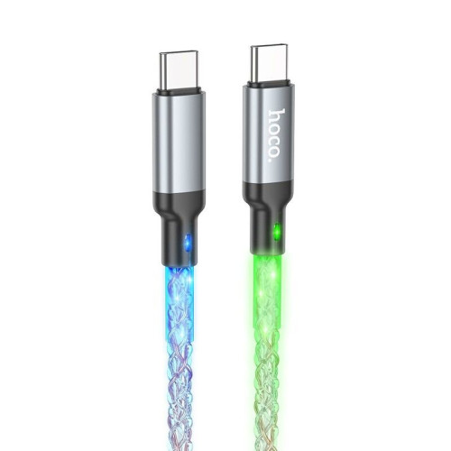 Καλώδιο Σύνδεσης Hoco U112 Shine USB-C σε USB-C 60W 3A με LED Light Effect 1m