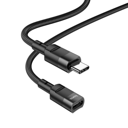 Καλώδιο Προέκτασης Hoco U107 USB-C σε USB-C 2.0 3A OTG Μαύρο 1.2m Braided
