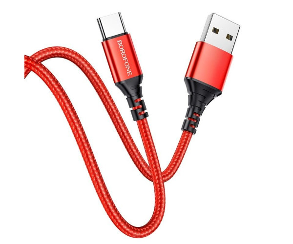 Καλώδιο σύνδεσης Borofone BX54 Ultra bright USB σε USB-C 2.4A Μαύρο 1m Braided