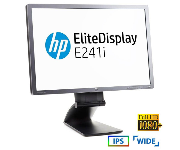 Used (A-)Monitor E241i IPS LED/HP/24"FHD/1920x1200/Wide/Silver/Black/Grade A-/D-SUB & DVI-D & DP & U