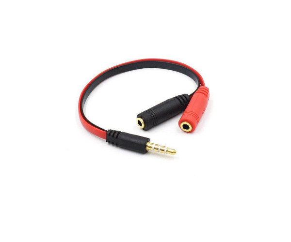 Headset Adapter 3.5mm 4-pin Stereo Splitter Audio (M) to Mic & Headset Jack (F)