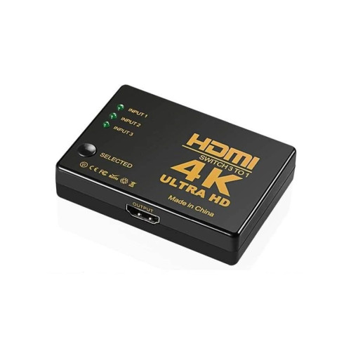 Hdmi Switch 3 In 1 Out 4K Ultra HD w/Remote Control SWHDMI4k
