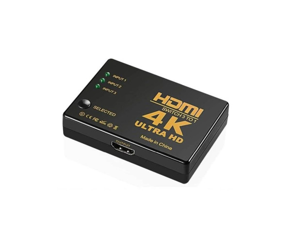 Hdmi Switch 3 In 1 Out 4K Ultra HD w/Remote Control SWHDMI4k