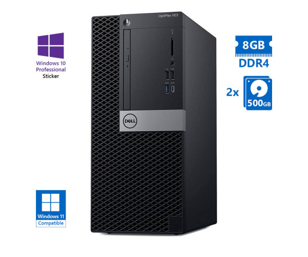 Dell (A-) XE3 Tower i5-8400/8GB DDR4/2x 500GB/DVD/10P Grade A- Refurbished PC