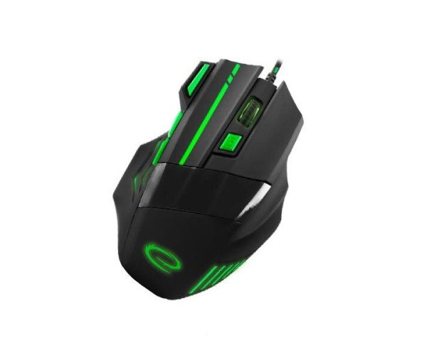 Wolf Gaming mouse ενσύρματο μαύρο/πράσινο 7 Keys 2400dpi EGM201