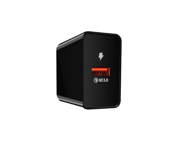 Universal USB Fast Travel Wall Charger QC 3.0 18W 3000mA Μαύρο Well PSUP-USB-WQ11802BK-WL