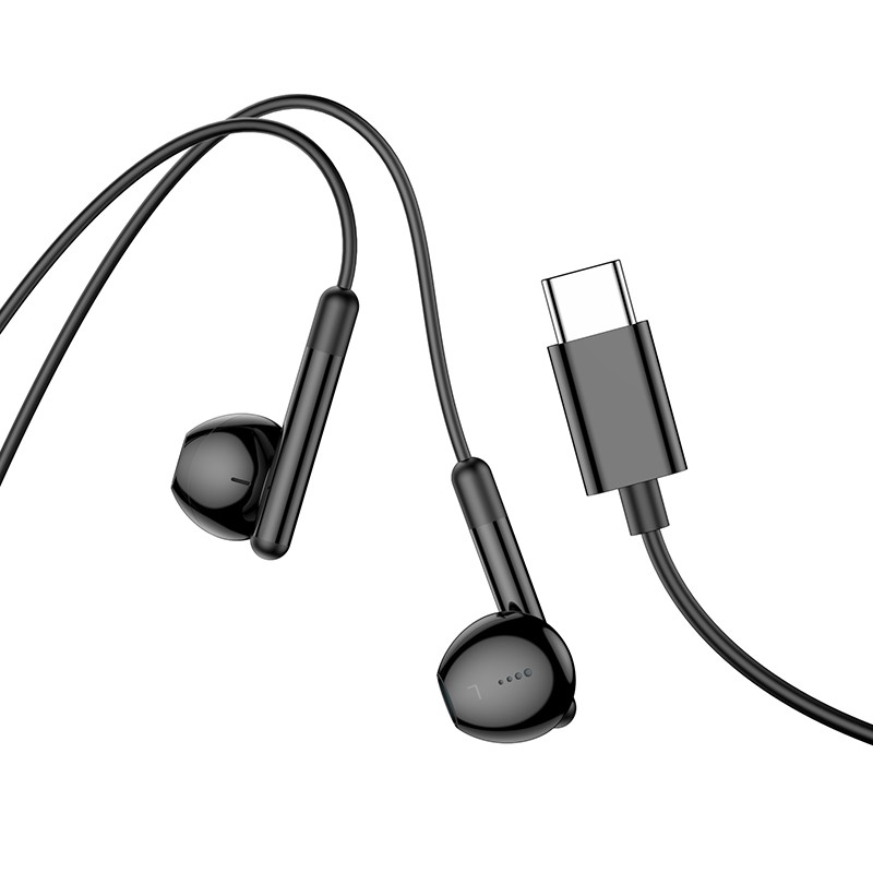 Hands Free Hoco M93 Earphones Stereo USB-C Συμβατά με Όλες τις Συσκευές USB-C Μαύρο 1.2m
